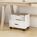 GLigeT Printer Table White Under Desk Mobile Printer Table Printer Stand with Storage Drawer, Home Office Wood Work Cart with Wheels, for Mini 3D Printer Printer Shelf (Size : L43xW40xH46.5cm)