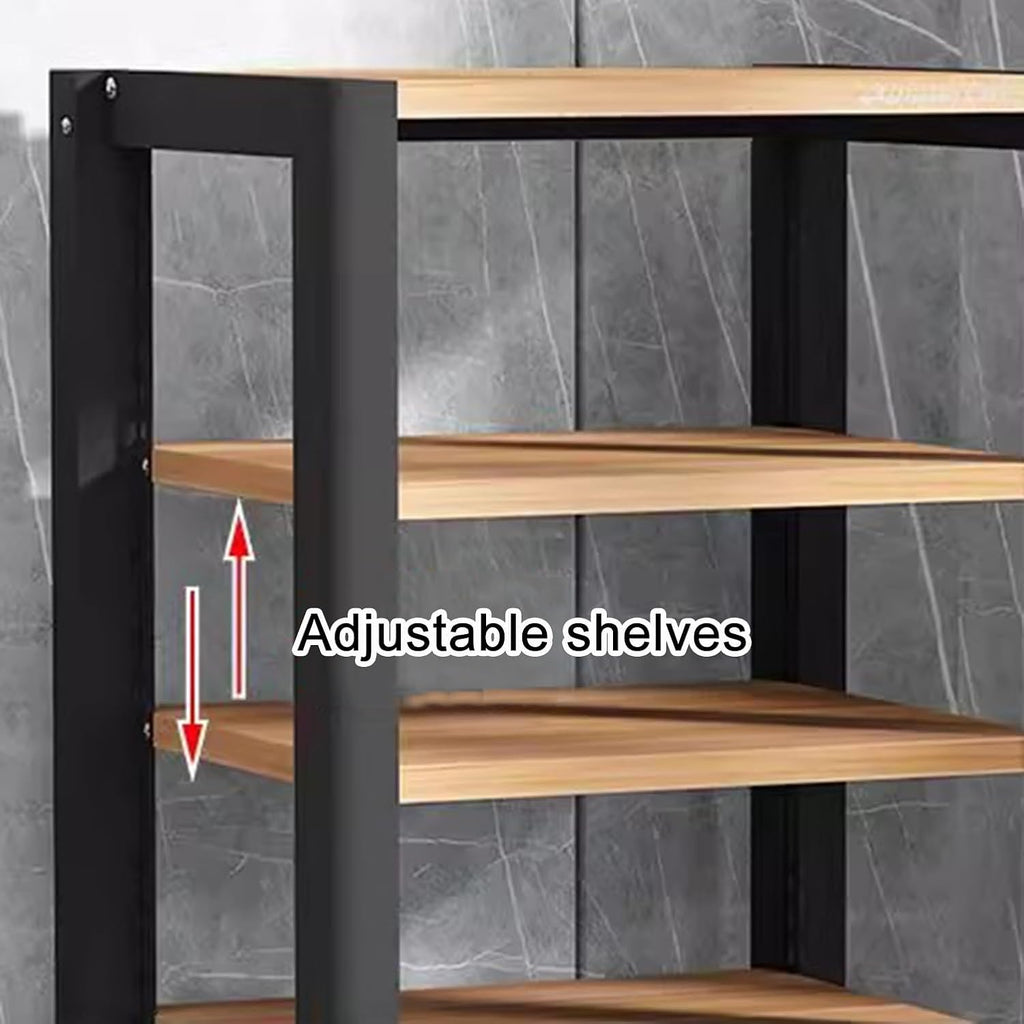 HiFi Rack Printer Stand, 4-5-Tier Media Audio Tower Cabinet, Record Player Stand with Adjustable Shelves, Living Room Entertainment Media Equipment Storage Rack(Style A,50x60x85cm)