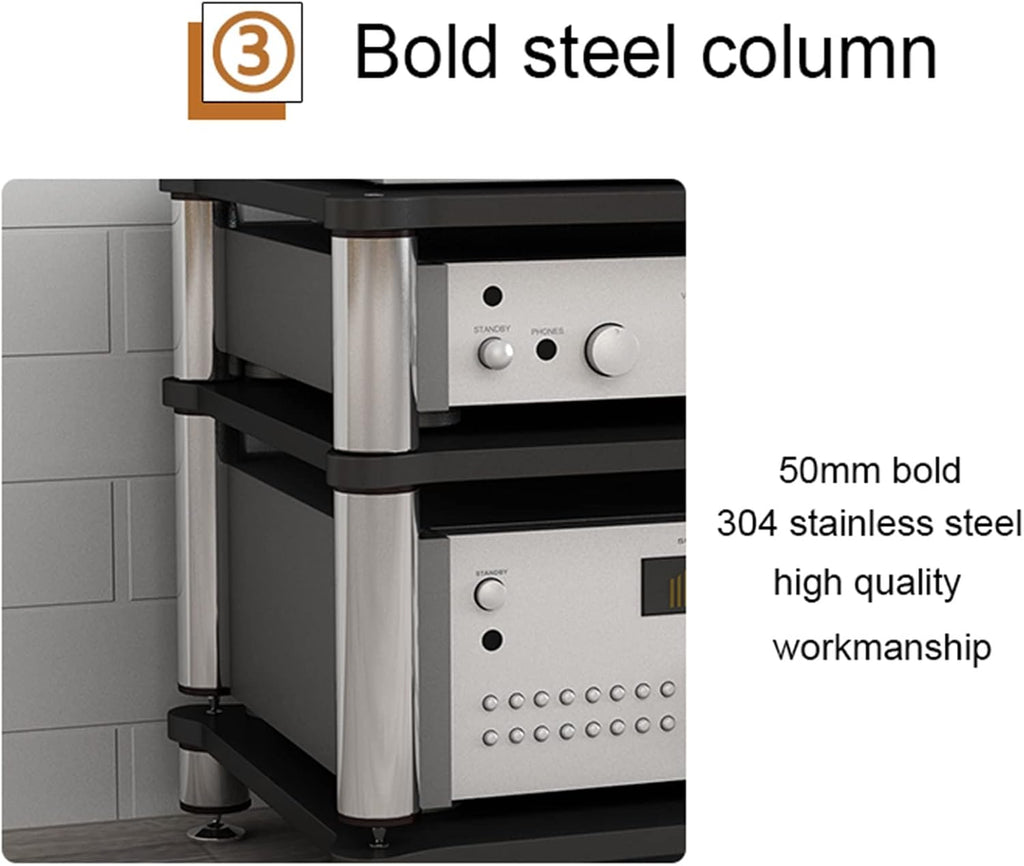 4 Tier Audio Shelf Audio Rack, Media Stand and Components Cabinet Shelf,HiFi Racks and Stands Audio Rack Cabinet