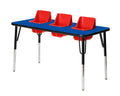 3-Seat Feeding Table (Blue Top, Red Seats, Black T-Mold)