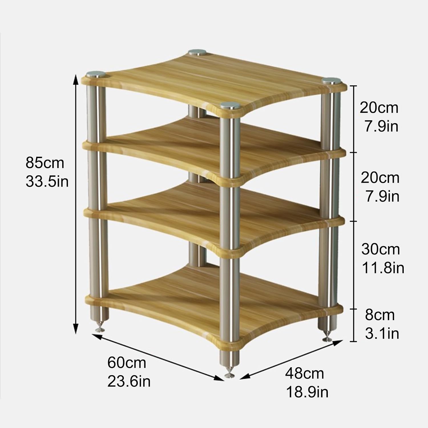 Modern Audio Rack Cabinet, Stylish AV Media Stand for Living Room, Gaming & Recording, 60x85cm (Red) - Perfect for DVD Players & Audio Components