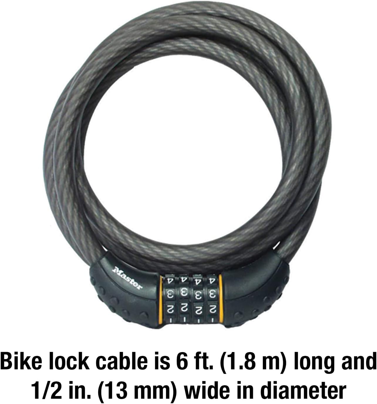 Master Lock Cable Lock, Set Your Own Combination BikeLock, 6 ft. Long, Black, 8122D (Pack of 144)