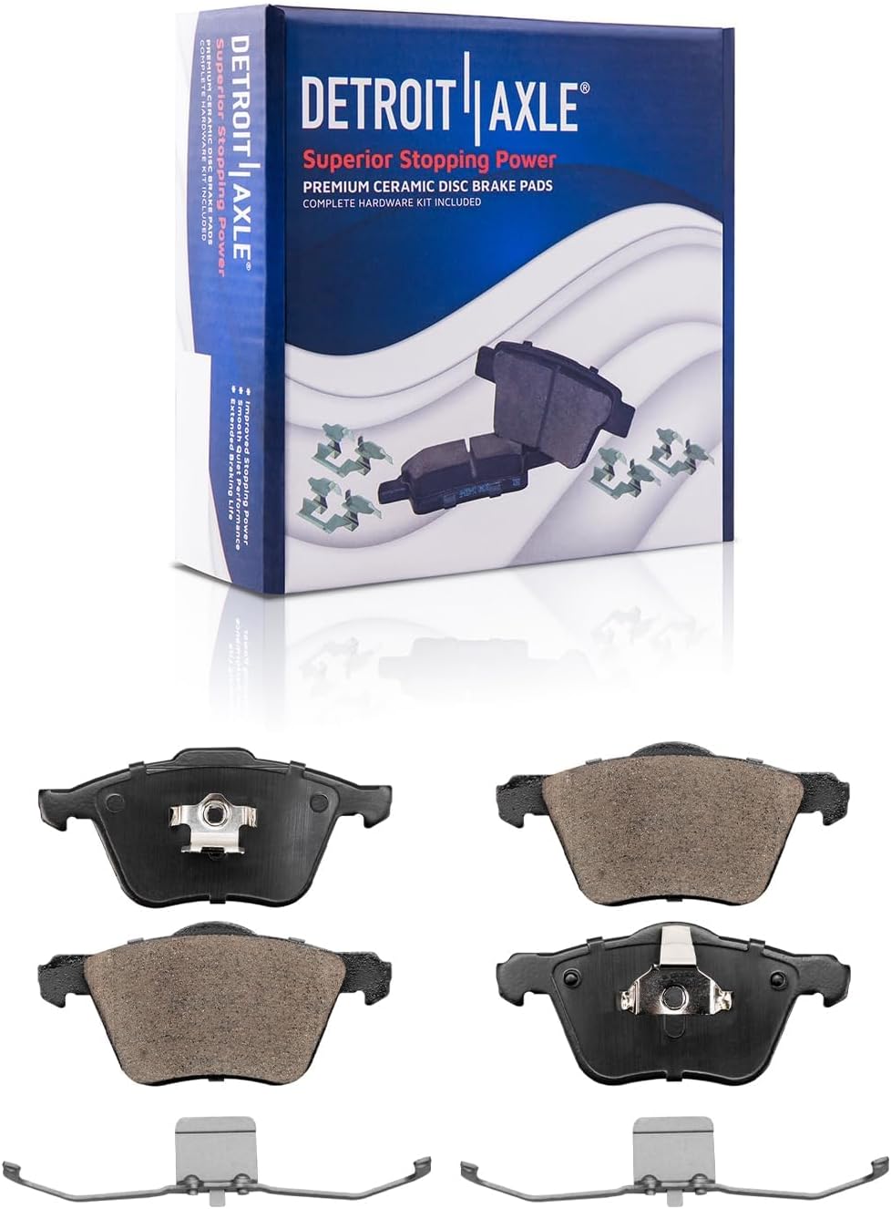 Detroit Axle - Brake Kit for 03-14 Volvo XC90 Brakes Rotors Ceramic Brake Pads 2003 2004 2005 2006 2007 2008 2009 2010 2011 2012 2013 2014 Replacement: 12.44'' inch Front and 12.13' inch Rear Rotors