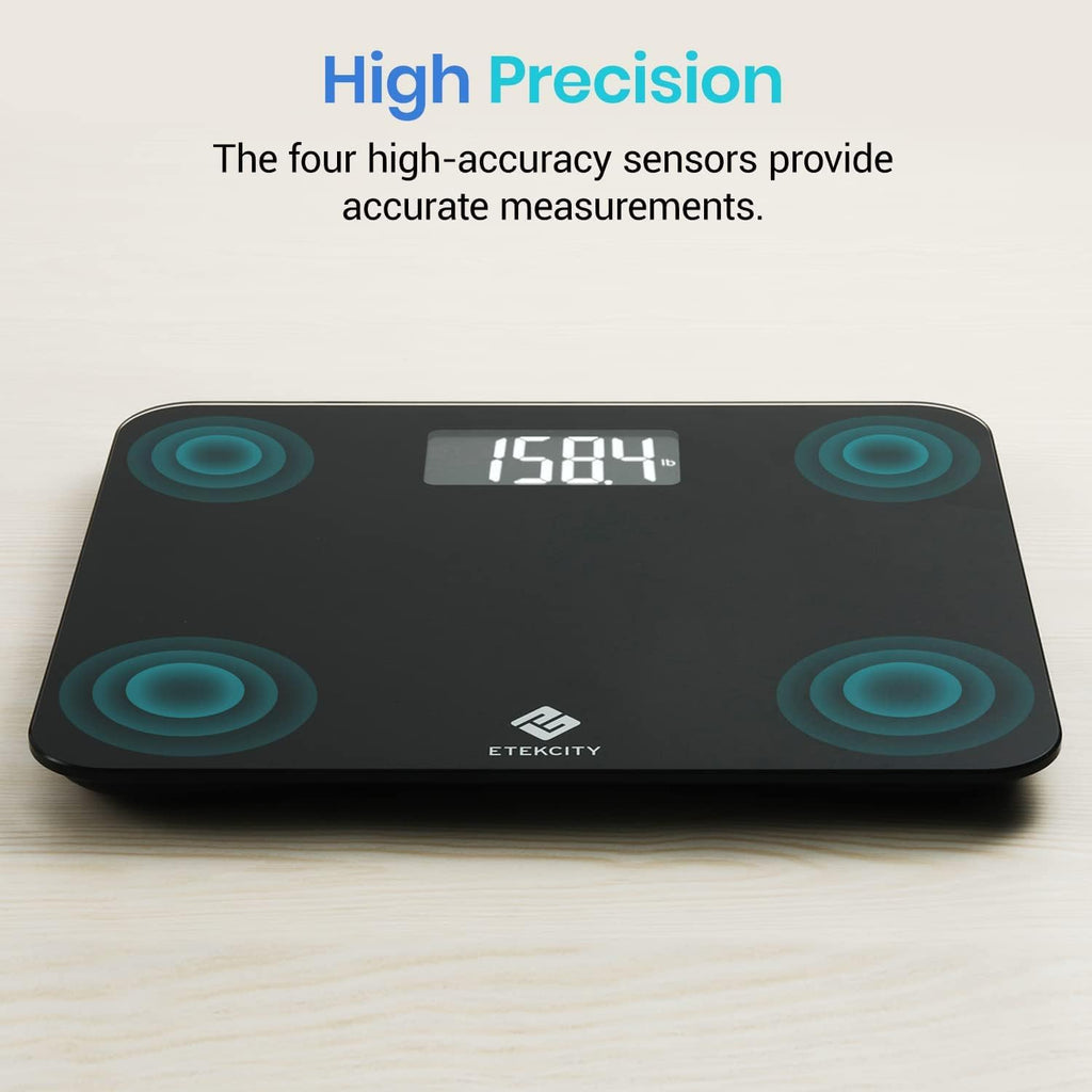 Etekcity Scale for Body Weight, Bathroom Digital Weighing Machine, Extra Wide Platform, High Capacity, Accurate and Safe, Large Backlit LCD Display, 440 lb, Tempered Glass (Pack of 5)