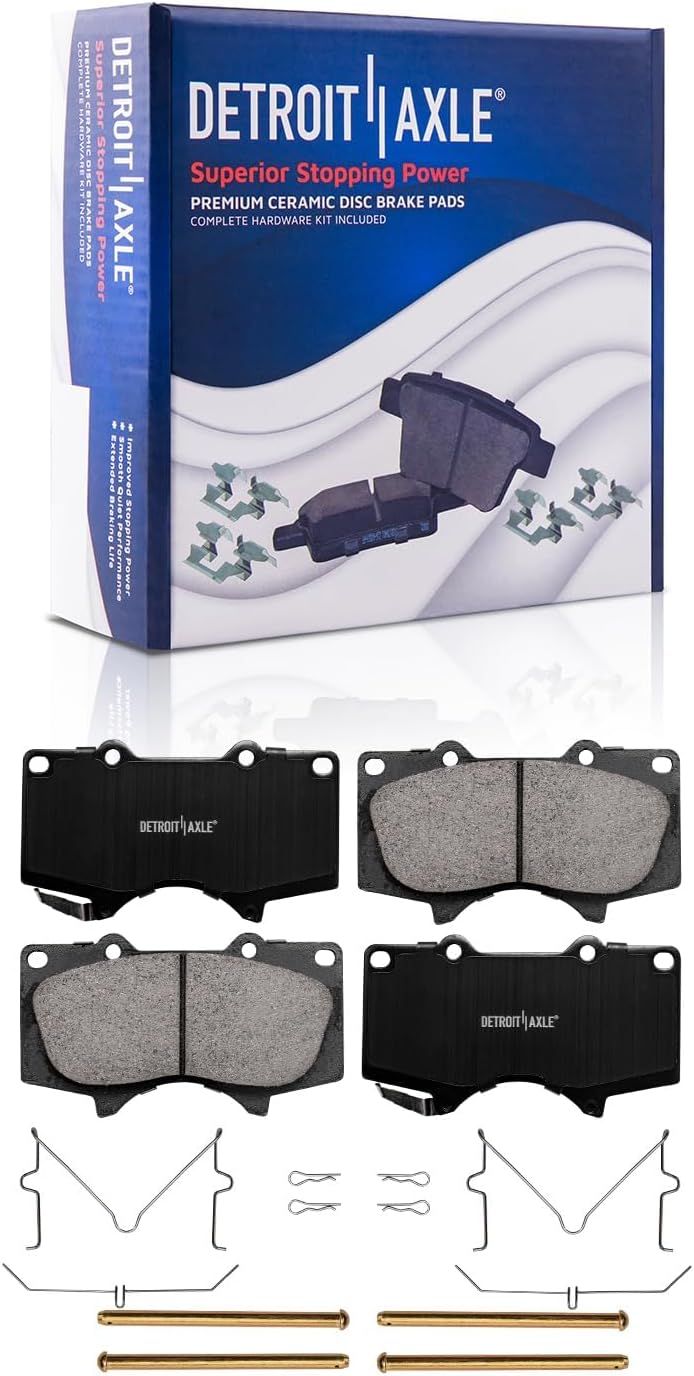 Detroit Axle - Brake Kit for 01-07 Toyota Sequoia Disc Brake Rotors 2001 2002 2003 2004 2005 2006 2007 Ceramic Brakes Pads Front and Rear Replacement