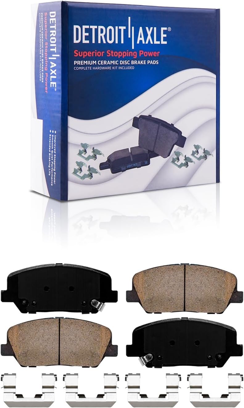 Detroit Axle - Brake Kit for 2013 2014 2015 Kia Optima, Disc Brake Rotors Ceramic Brakes Pads Replacement: 12.60'' inch Front and 11.18'' inch Rear Rotors