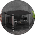 1/2/3/4-layer HiFi Audio Cabinet HiFi Stand Record Player MDF Stand Audio Rack with Shock-Absorbing Feet Power Amplifier Shelf Equipment Cabinet (Color : Black, Size : 60 * 48 * 38cm(2Tier))