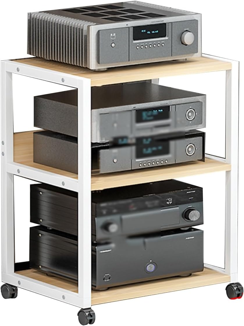 AV Media Stand,AV Media Storage Cabinet,3-Tier Audio and Video Equipment Storage Rack,Suitable for Offices,Study Rooms and Living Rooms (Color : Style 1)