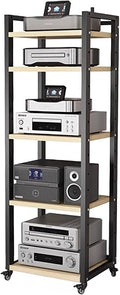 Stereo Cabinets with Adjustable Shelf - Audio Equipment Rolling Cart 20 24 Inches Wide - AV Media Stand Heavy Duty 5 6 7 8 Tier - Ease of Installation(W50cm-5 Tier)