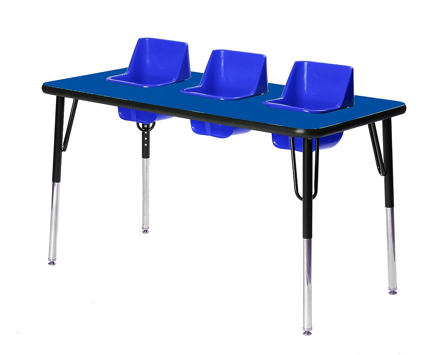 3-Seat Feeding Table (Blue Top, Blue Seats, Black T-Mold)