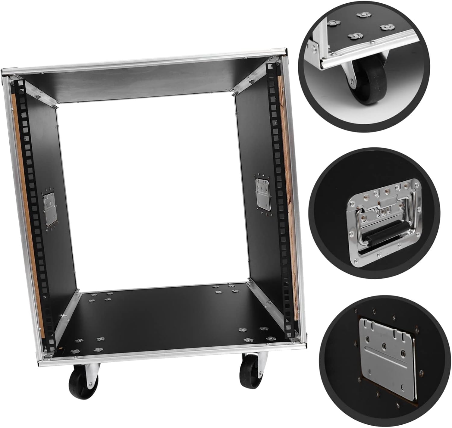 Cabilock Open Frame Microphone Rack Stereo Cabinet Alloy Audio Equipment Stand for Mixer Computer Chassis and Professional Gear Easy Assembly Capacity