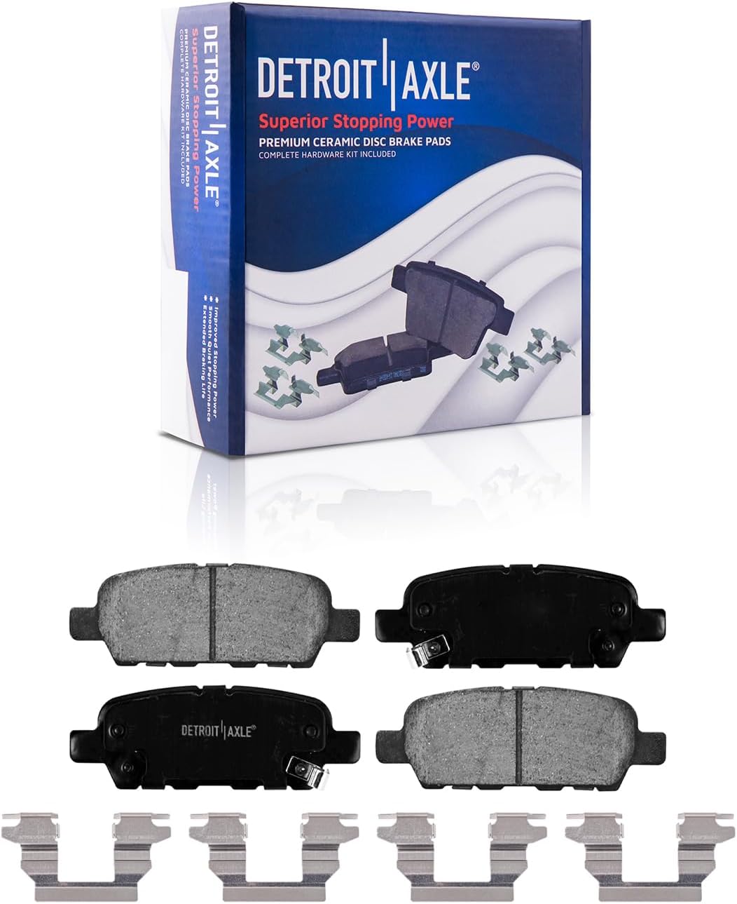 Detroit Axle - Brake Kit for Nissan 350Z 370Z Infiniti G35 G37 QX50 EX35 EX37 M35 M45 Q40 Disc Brake Rotors Ceramic Brakes Pads w/Hardware Replacement [12.6 inch Front & 12.13 inch Rear Rotors]