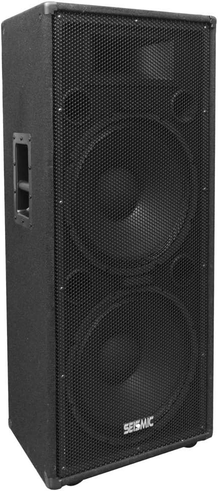 Seismic Audio - FL-155PC - Pair of Dual Premium 15' PA/DJ Speaker Cabinets with Titanium Horns - Wheel Kits and Rear Handles - 800 Watts RMS per Cabinet