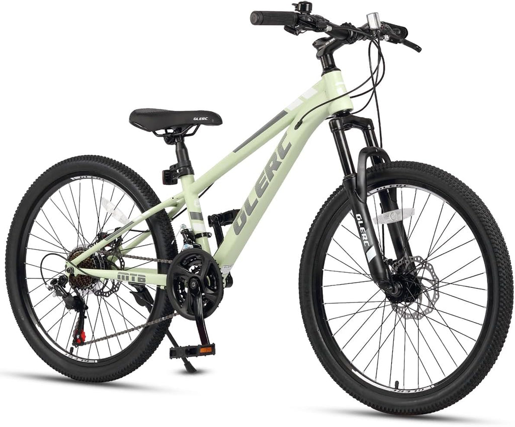 Glerc 20 24 Inch Kids Bike, Kids Mountain Bike for Boys and Girls Ages 6-15, 21-Speed Skyline Bicycle with Front Suspension and Disc Brakes, Multiple Colors