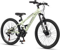 Glerc 20 24 Inch Kids Bike, Kids Mountain Bike for Boys and Girls Ages 6-15, 21-Speed Skyline Bicycle with Front Suspension and Disc Brakes, Multiple Colors