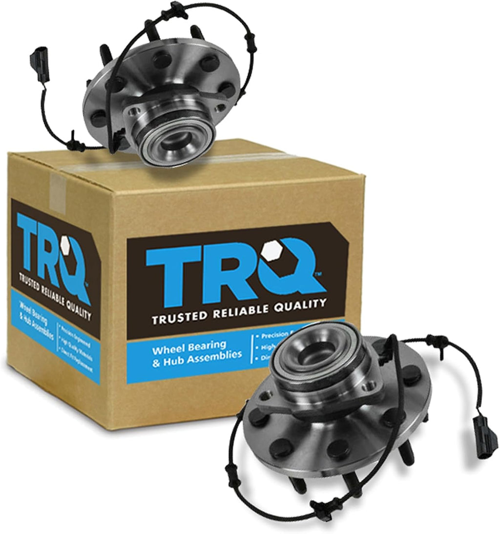 TRQ 2 Piece Front Wheel Bearing & Hub Assembly Set Compatible with 2006-2008 Dodge Ram 1500 Ram 2500 Ram 3500