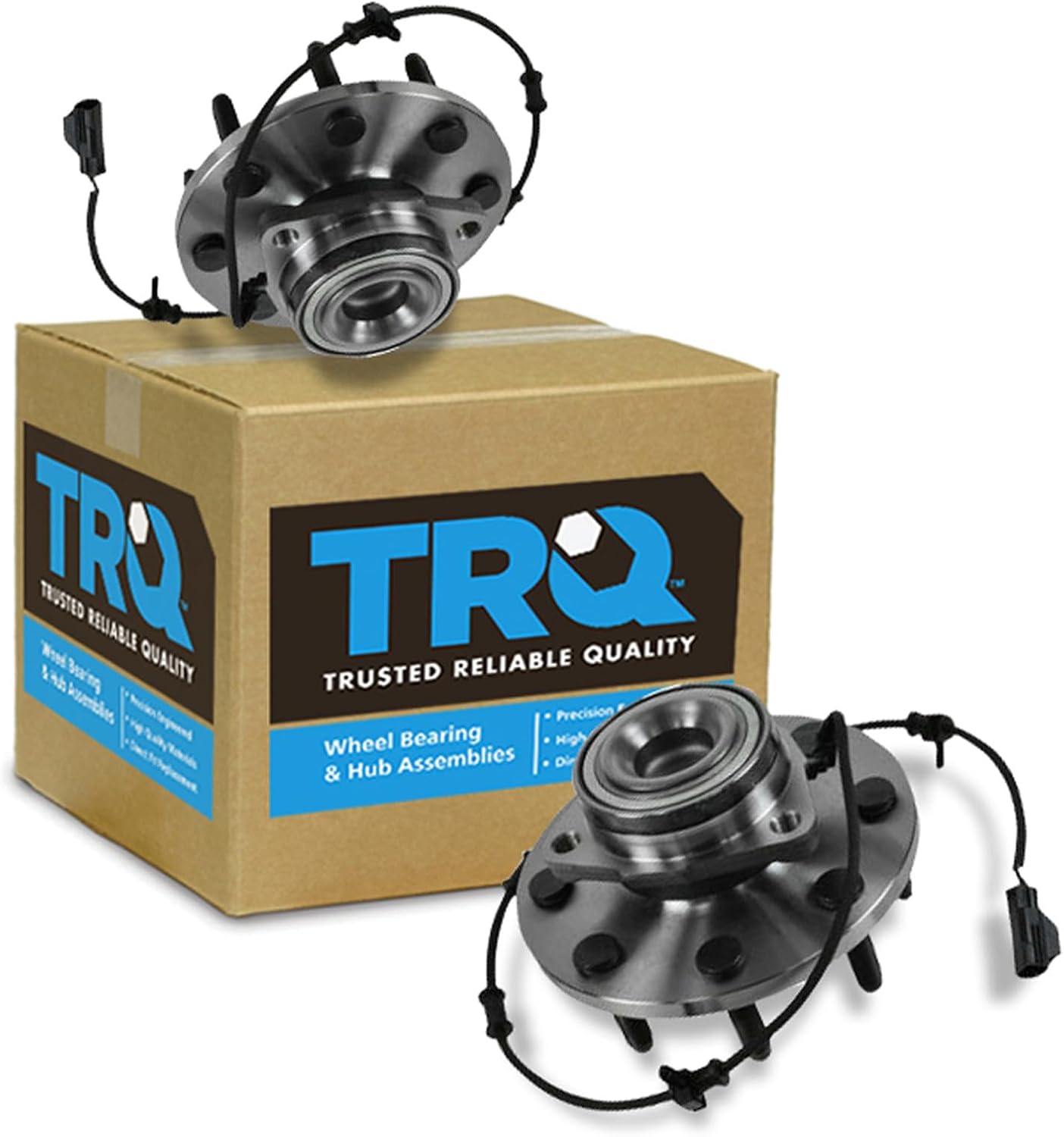 TRQ 2 Piece Front Wheel Bearing & Hub Assembly Set Compatible with 2006-2008 Dodge Ram 1500 Ram 2500 Ram 3500