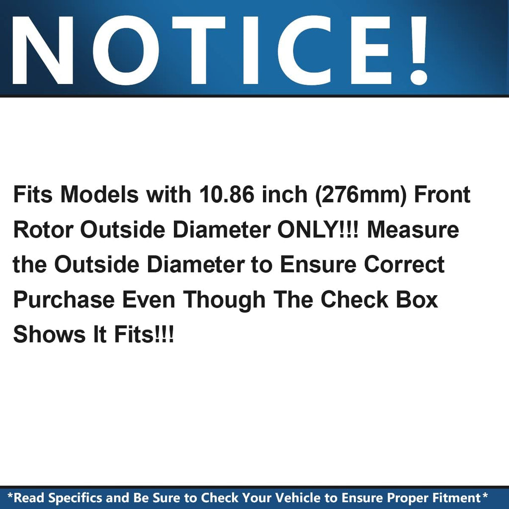 Detroit Axle - Brake Kit for 01-05 Hyundai Santa Fe Front Rear Disc Brake Rotors 2001 2002 2003 2004 2005 Ceramic Brakes Pads Replacement 10.87' Front and 11.18' inch Rear Rotors