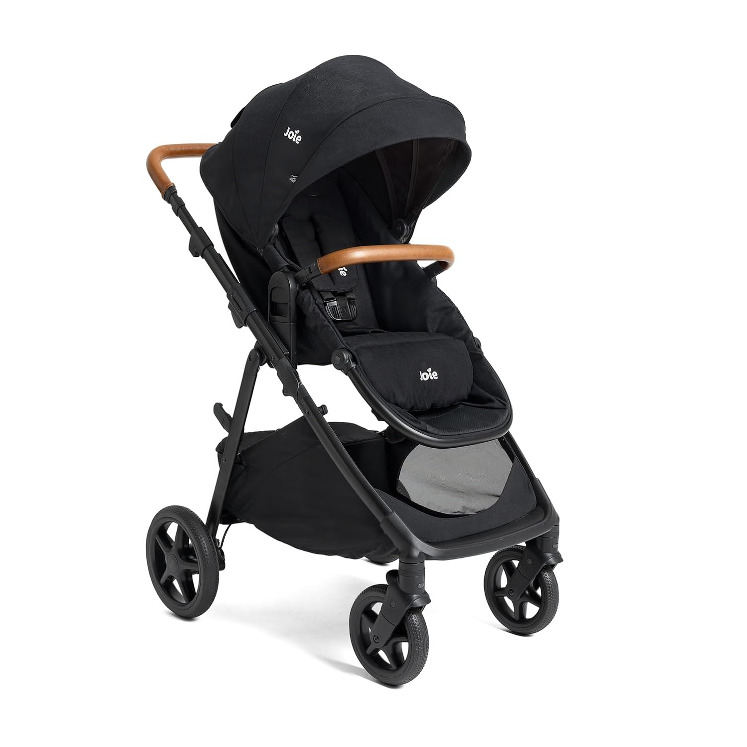 Joie Ginger and Mint Latch Travel System – 4-in-1 Travel System with Base-Free Infant Car Seat & Stroller, Built-in Latch for Easy Install and an Included All-Terrain Stroller (Shale Dark)