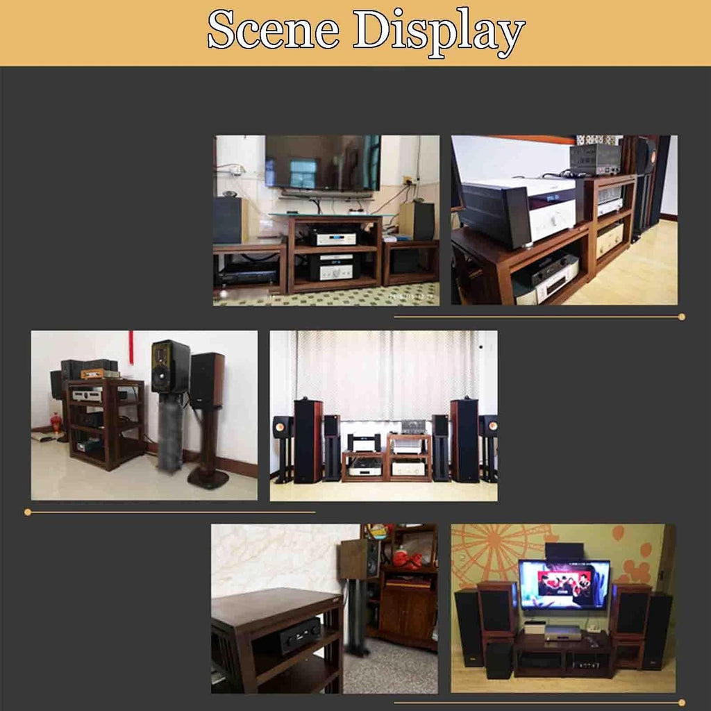 Home Audio Equipment Cabinet HiFi Audio Equipment Cabinet Multi-Functional Multi-Layer Audio Cabinet Solid Wood to Create a Strong Bearing Force Does not Crack Safe and Durable (Color : Walnut Colour