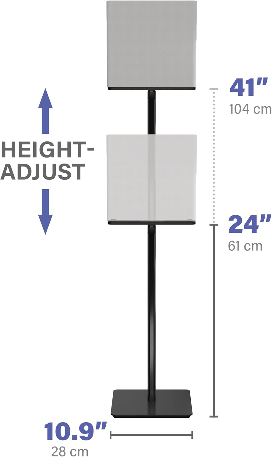 SANUS Height-Adjustable Speaker Stands Compatible with BRAVIA Theater Quad Speakers - 17 inch Height Adjustment - Easy Install with Install Hardware (Pair/Black)