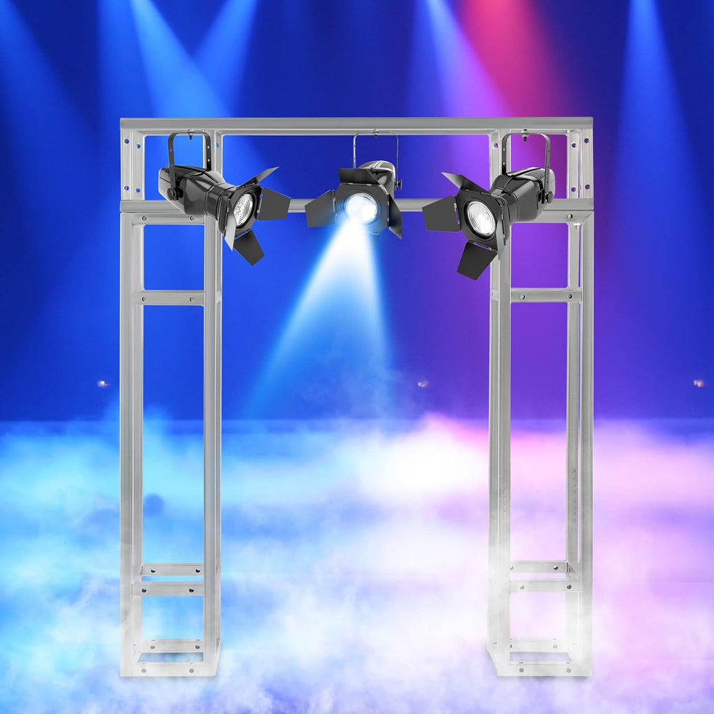 3 Pack Square 8' x 8' Box Lighting Trussing Section, Heavy Duty Metal Truss Segment Kit Portable DJ Lighting System Stand for Audio Stage Indoor Outdoor Use, Each with a 220 Pounds Load Capacity