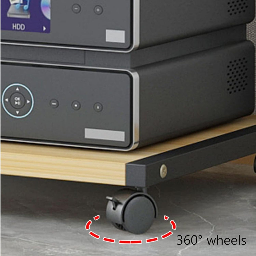 Stereo Rack 2-Tier Wood Shelf Audio Rack Media Stand and Theater Equipment Cabinet Multifunction Storage Rack