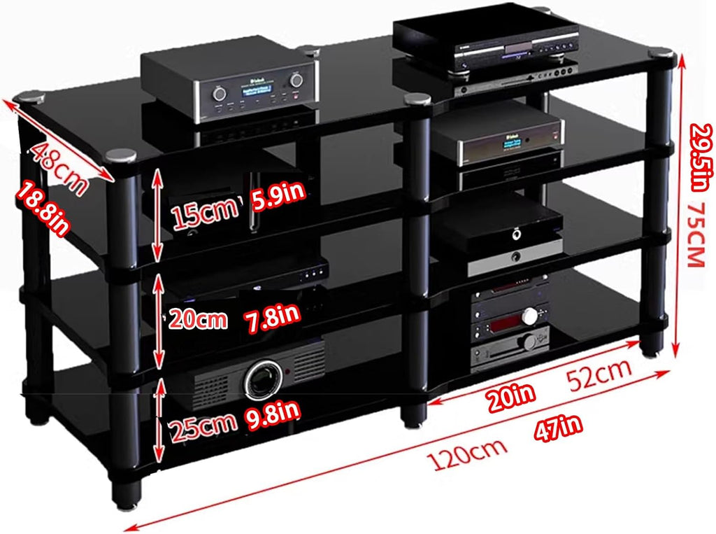 Audio Rack, Portable Media Storage Rack,Media Storage,Modern Cabinet with Cable Management,for Entertainment Stereo Components, for HiFi Audio Equipment