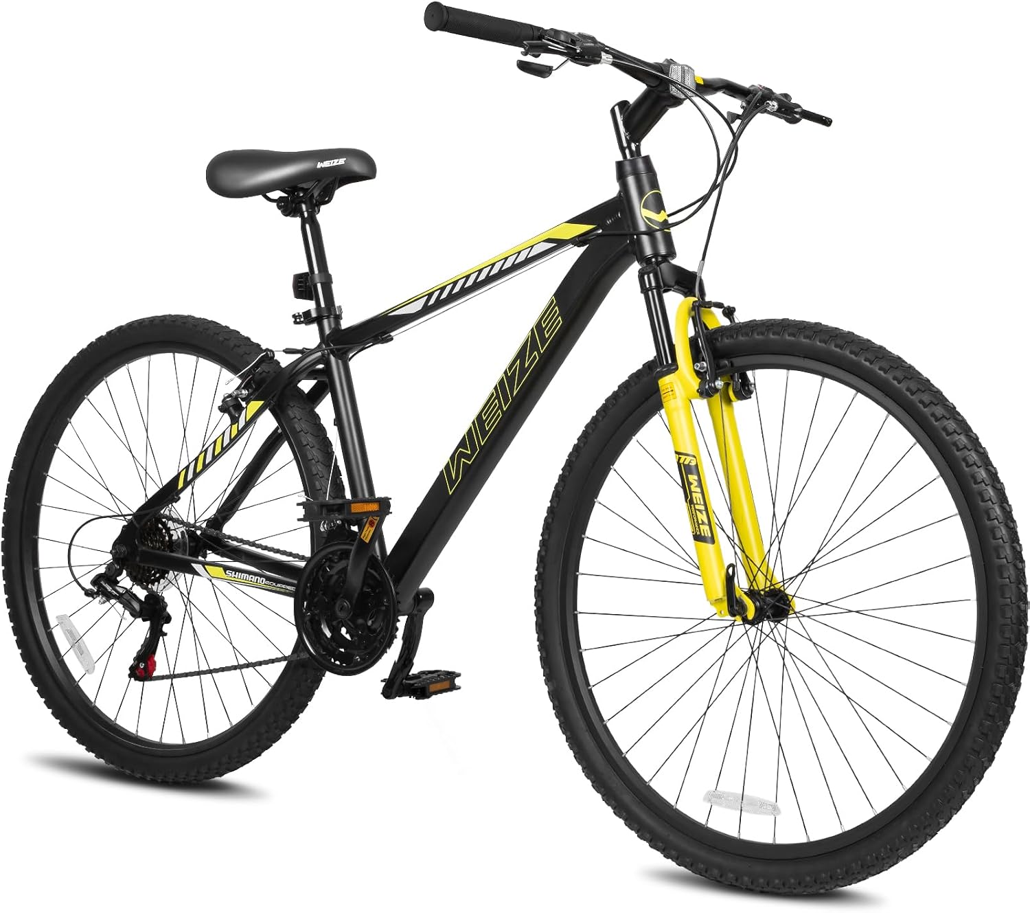 WEIZE Hardtail Mountain Bike, 29 Inch Wheels Outdoor Cycling Bike, 21-Speed Trigger Shifter, Aluminum Frame for Women and Men, Comfort Saddle, MTB Bicycle with Suspension Fork