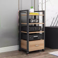 AV Media Stand Corner Shelf - Rack Audio Tower with Adjustable Shelves - 79 100 120cm Tall Shelf Stand with Wheels - Audio Equipment Rolling Cart Rack Portable for Home, 4Tiers-100cm Tall