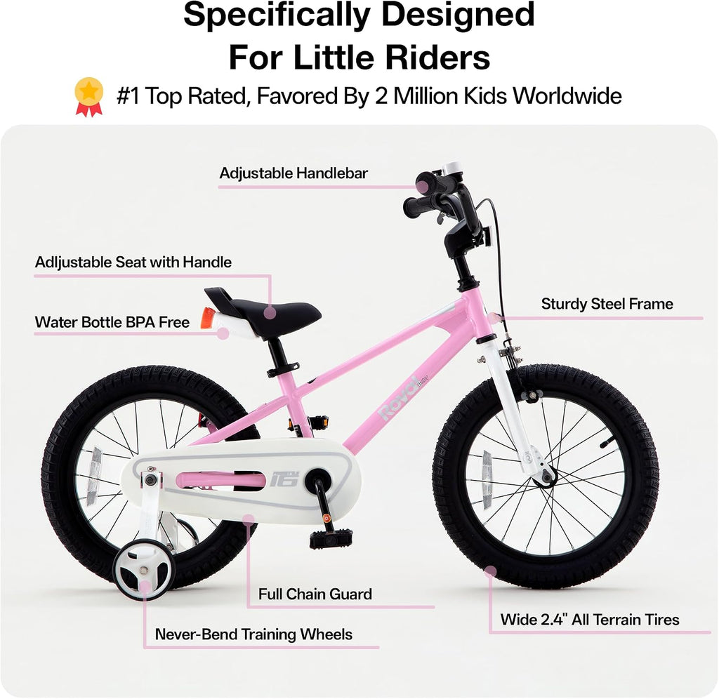 RoyalBaby Kids Bike Freestyle Classic 12 14 16 18 Inch Children Bicycle for Ages 3-10 Years Toddler to Big Kids