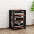 SOBS 2/3/4/5-Tier Audio/Video Component Cabinet Media Stand CD Player Stand Stereo Equipment Storage Rack with Height Adjustable Wooden Shelf for Home/Office/Theater (Color : B, Size : 4-Tier)