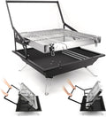 360° Rotating Charcoal Grills,Stainless Steel Flipping Barbecue Grill for Camping BBQ Picnics Beach Party Cooking Outdoor Garden Yard