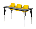 3-Seat Feeding Table (Glace Top, Yellow Seats, Black T-Mold)