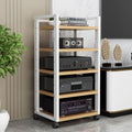 HOFSSI 5 Tier Furniture Media Stand DVD CD Player Stand Audio Rack Power Amplifier Equipment Cabinet Floorstanding Storage Shelves，Height Adjustable (Color : B)