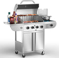 Electactic G41 Pro BBQ Grill,Heavy-Duty Stainless Steel Gas Grill, 4 Burner Gas Grill with Side Burner,42000 BTU Propane Grill for Outdoor Cooking,Barbecue,Garden and Patio Backyard