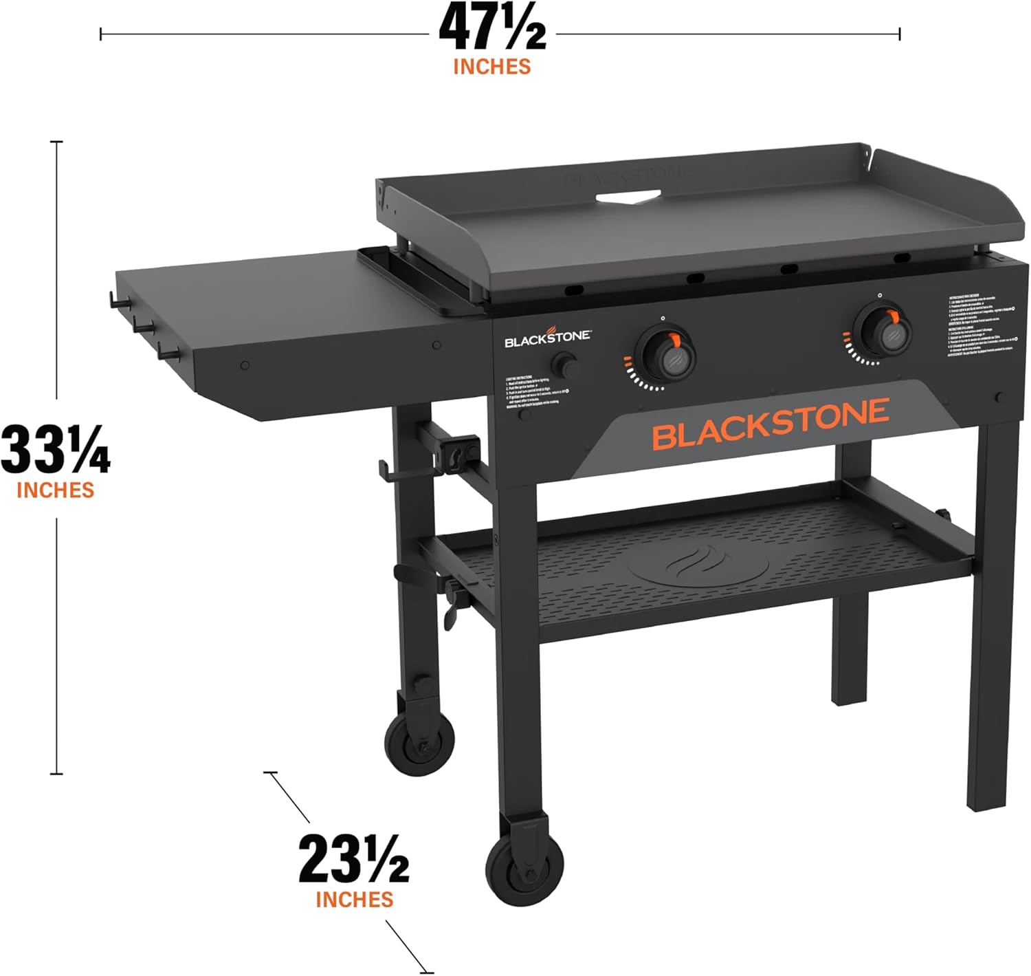 Blackstone 28 Inch Original Omnivore Griddle 2365, Blackstone 2 Burner Griddle Outdoor Flat Top Grill with Blackstone 5467 Patio Series Griddle Cover