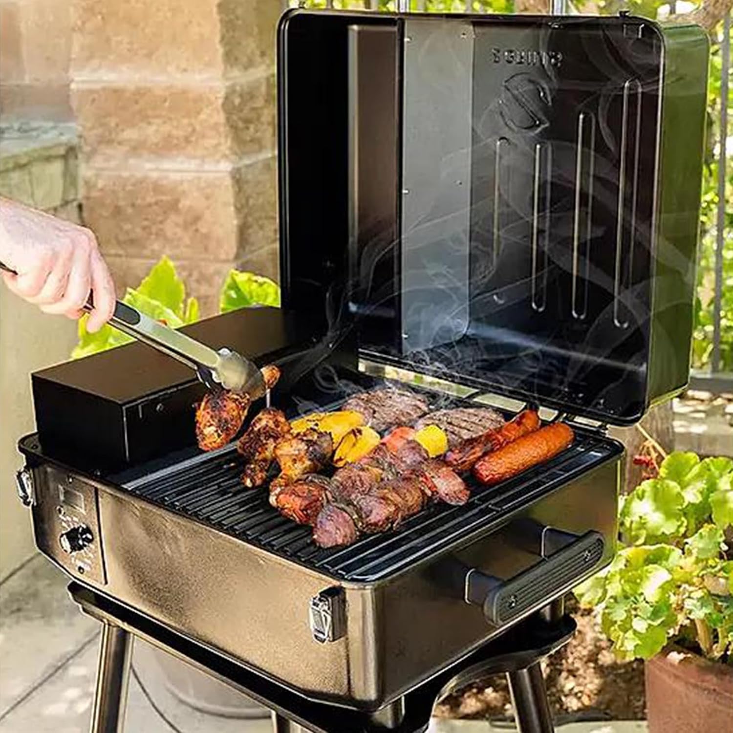 Z GRILLS ZPG-200APro Portable Tabletop Wood Pellet Grill and Smoker, Digital Control, 8 in 1 BBQ Grill for Outdoor Kitchen, Backyard, 202 Sq Inches of Cooking (Black)