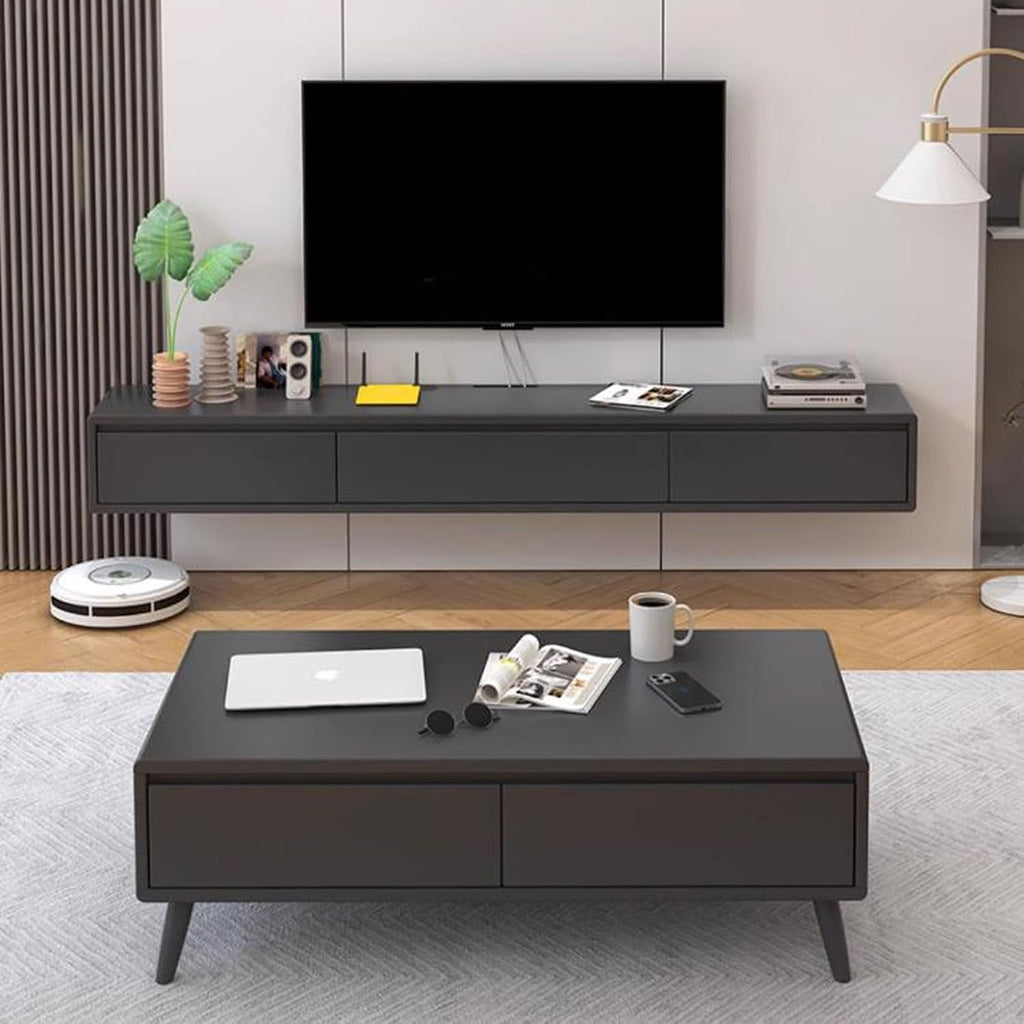 Wall Shelf Wall mounted TV Cabinet Floating Shelf TV Console Audio-visual Equipment Shelves Office Storage Cabinet Book Shelf Gaming Shelf TV Stands Entertainment Center Hanging Cabinets Black