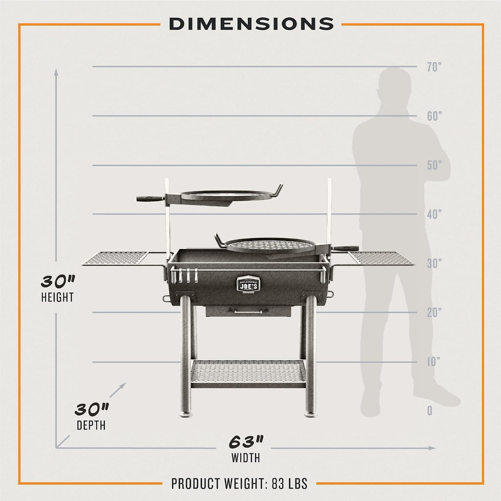 Oklahoma Joe's Firecraft Series Modular Open Fire Barrel Charcoal Grill with 480 sq. in. Cooking Area in Black