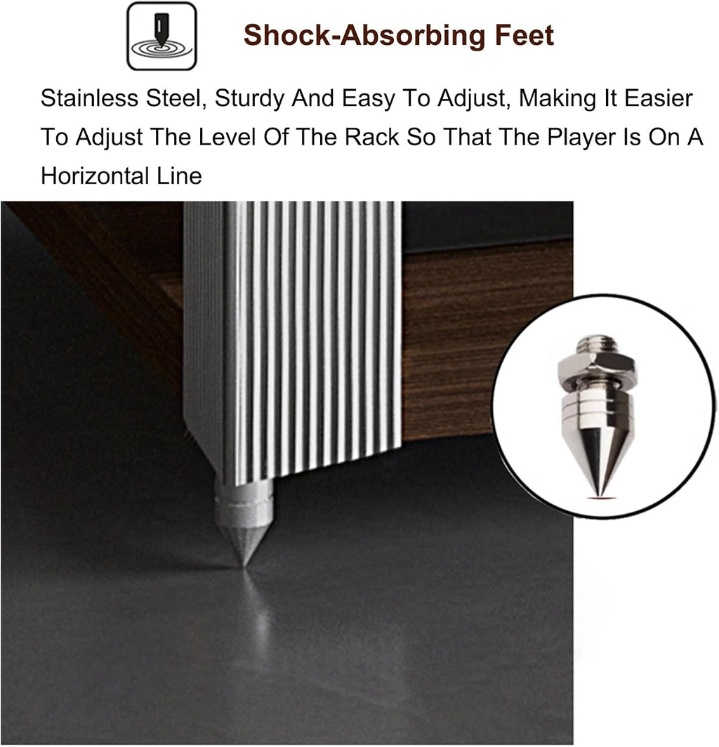 Modern Stereo Cabinet AV Media Stand, Record Player Stand & Audio Video Media Storage for Living Room, Meeting & Recording Room (62x49x59cm/24.4x19.3x23.2in)