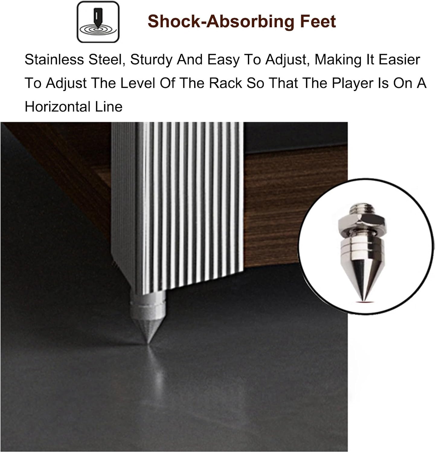 Modern Stereo Cabinet AV Media Stand, Record Player Stand & Audio Video Media Storage for Living Room, Meeting & Recording Room (62x49x59cm/24.4x19.3x23.2in)