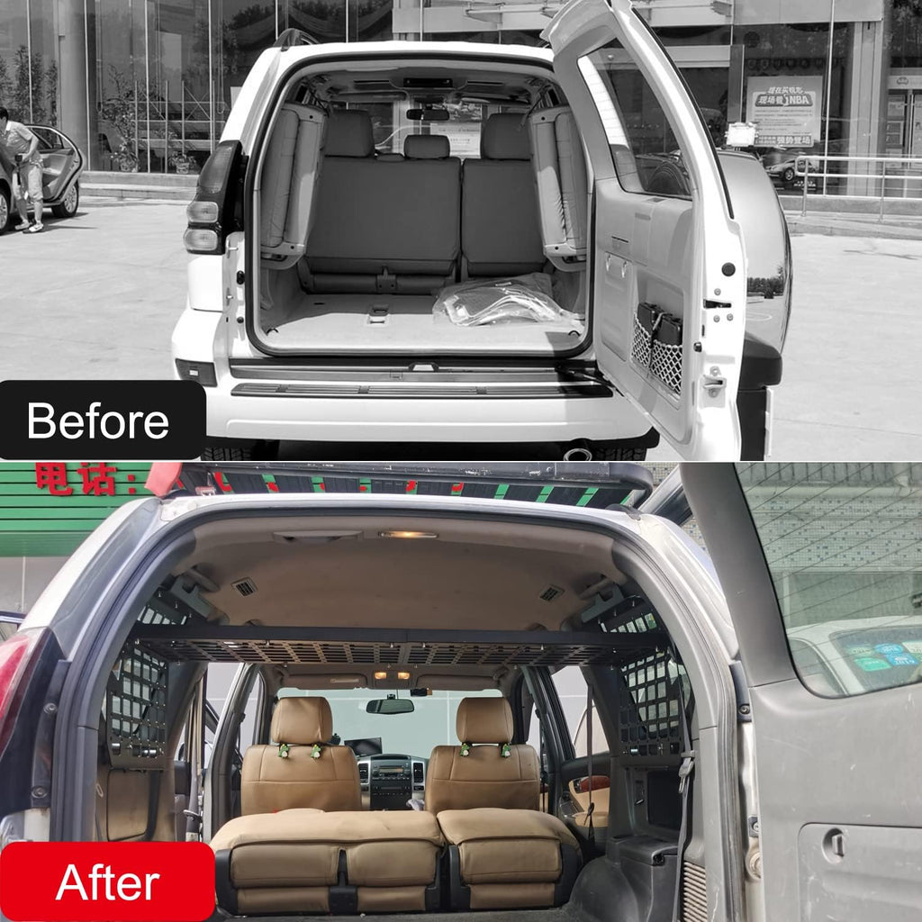 ITrims Modular Storage Molle Panel for Toyota Land Cruiser Prado J120 Lexus GX 470 GX470 2003-2009 Car Accessories Cargo Rack Basket Interior Luggage Carrier Trunk Shelf Hanging Boards Organizer