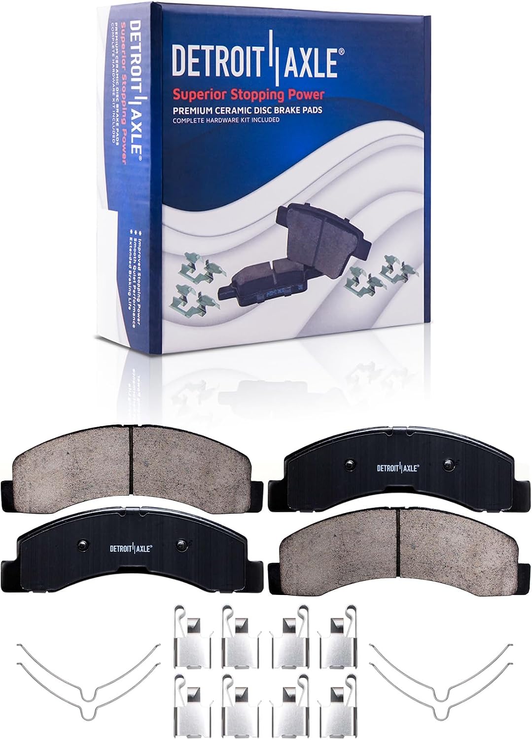 Detroit Axle - Brake Kit for 2WD 1999-2001 Ford F-250 Super Duty, 1999-2002 F-350 Super Duty Replacement Disc Brakes Rotors Ceramic Brake Pads Front and Rear