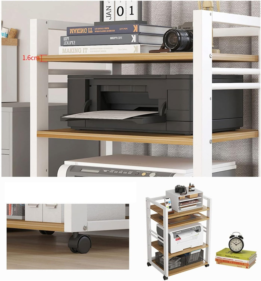 Printer Stand 4 Layers Printer Stand With Wheels Adjustable Height Trolley On Wheels With Storage Shelf Printer Table For Mini 3D Printer Table