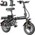 Foldable Electric Bike for Adults and Teens, 740W Peak Motor Ebike with 48V 10AH/20AH Removable Battery, 30-60 Miles PAS Range, 14' Folding Mini E-Bike, 20MPH Electric Bicycle for Daily Commuting