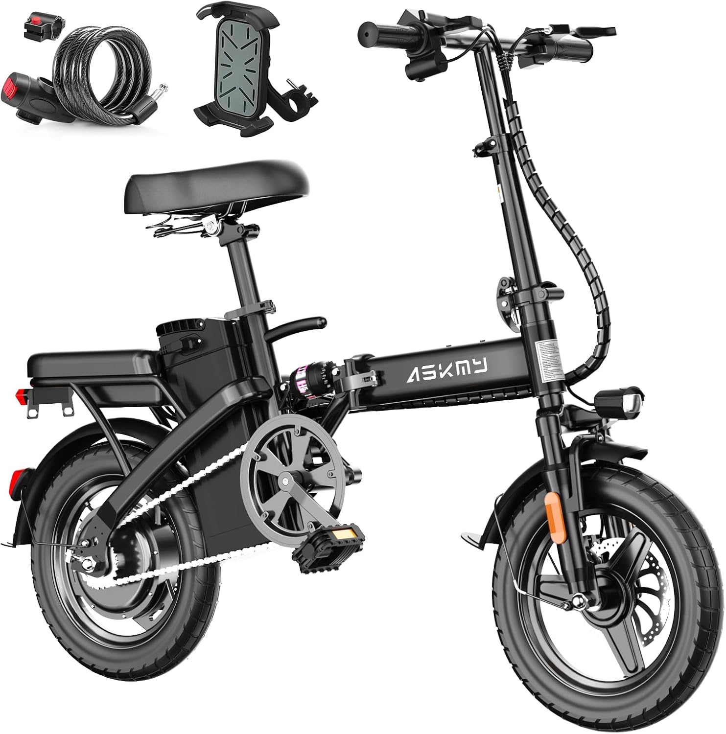 Foldable Electric Bike for Adults and Teens, 740W Peak Motor Ebike with 48V 10AH/20AH Removable Battery, 30-60 Miles PAS Range, 14' Folding Mini E-Bike, 20MPH Electric Bicycle for Daily Commuting
