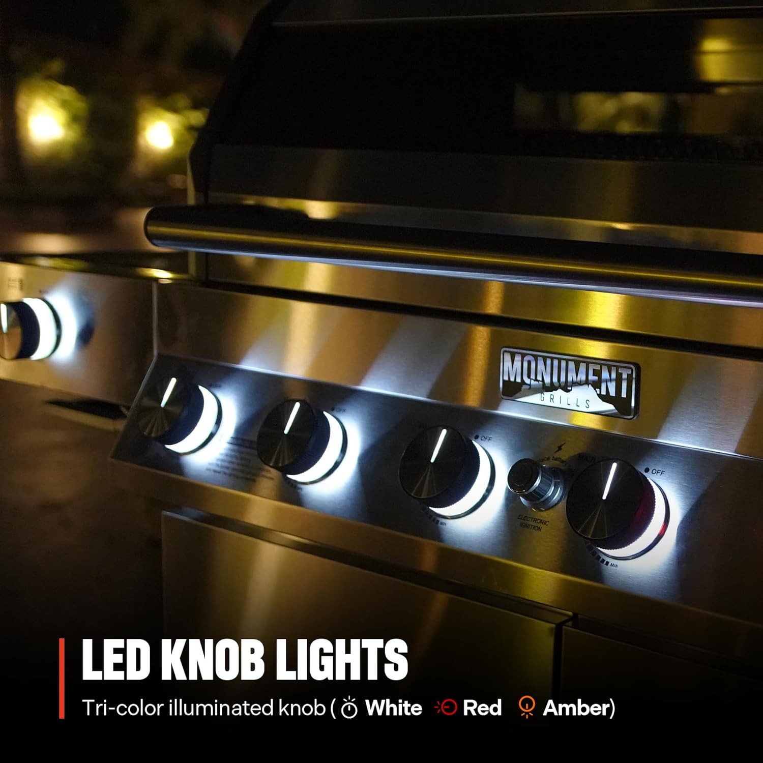 Monument Grills Denali Series, 6+1 Convertible Natural Gas Smart bbq Grill, 6 Burners & 1 Side Burner Stainless Steel Denali 605 with Smart Technology, Knob Controls (Without Conversion Kit)