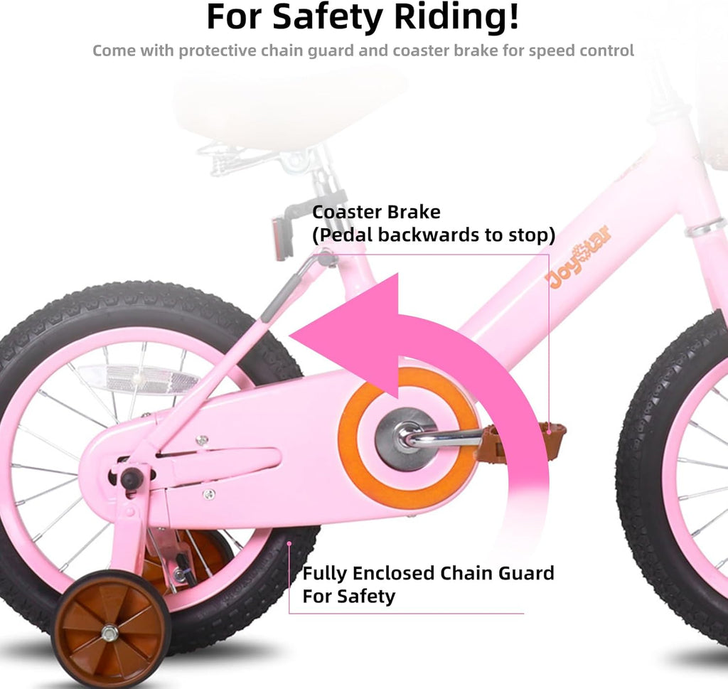 JOYSTAR Vintage Kids Bike with Training Wheels & Basket, 12 14 16 Inch Girls Bike for 2-7 Years Old, Toddler Bikes, Multiple Colors
