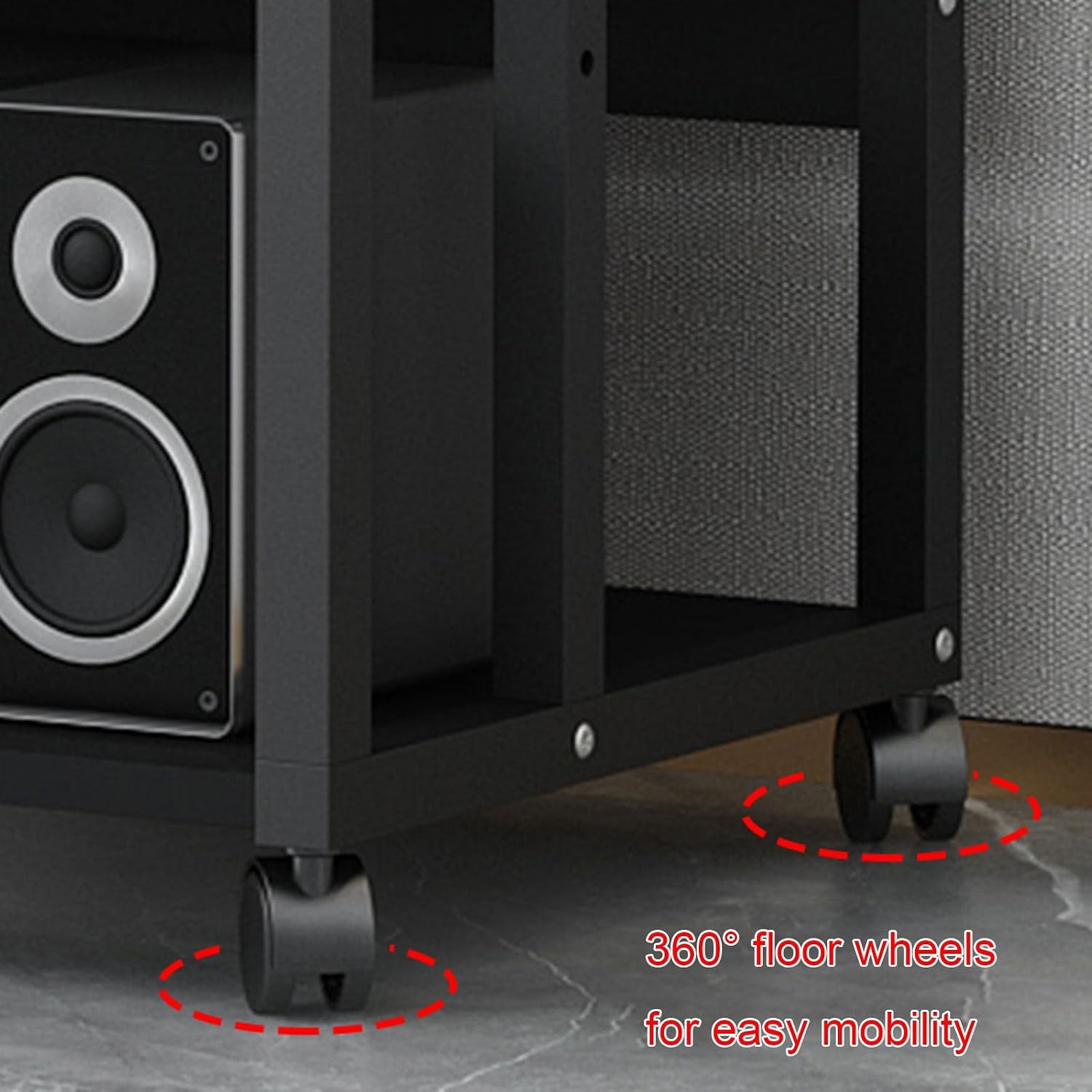 3/4/5/6-Tier Audio Stereo Rack Media Stand AV Component Cabinet with Height Adjustable Wooden Shelf, Power Amplifier Equipment Storage Open Cabinet for Home/Office/Theater (Color : A, Size : 4 Tier